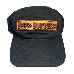 Bob's Burgers Hat Cap Adjustable Strap Back Baseball Black One Size Fits All EUC
